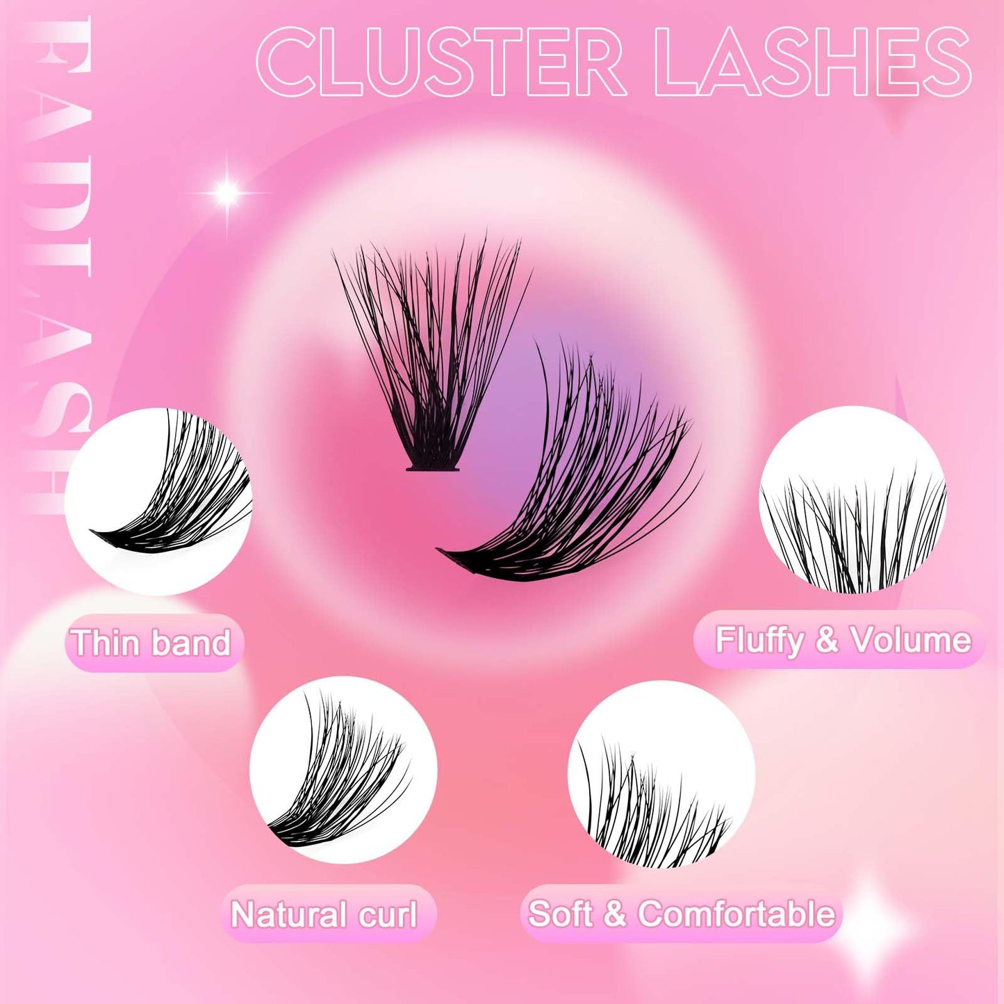 Lash Clusters 240st 3D-effekt