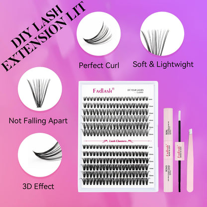 Individuella ögonfransar Cluster Lashes Kit 0.07 D Curl 8-16mm 30D + 40D