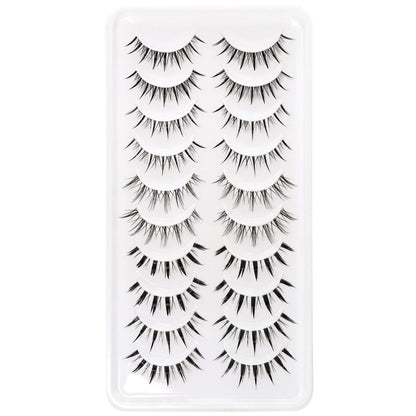 10 Par Naturliga Falska Ögonfransar Manga Lashes