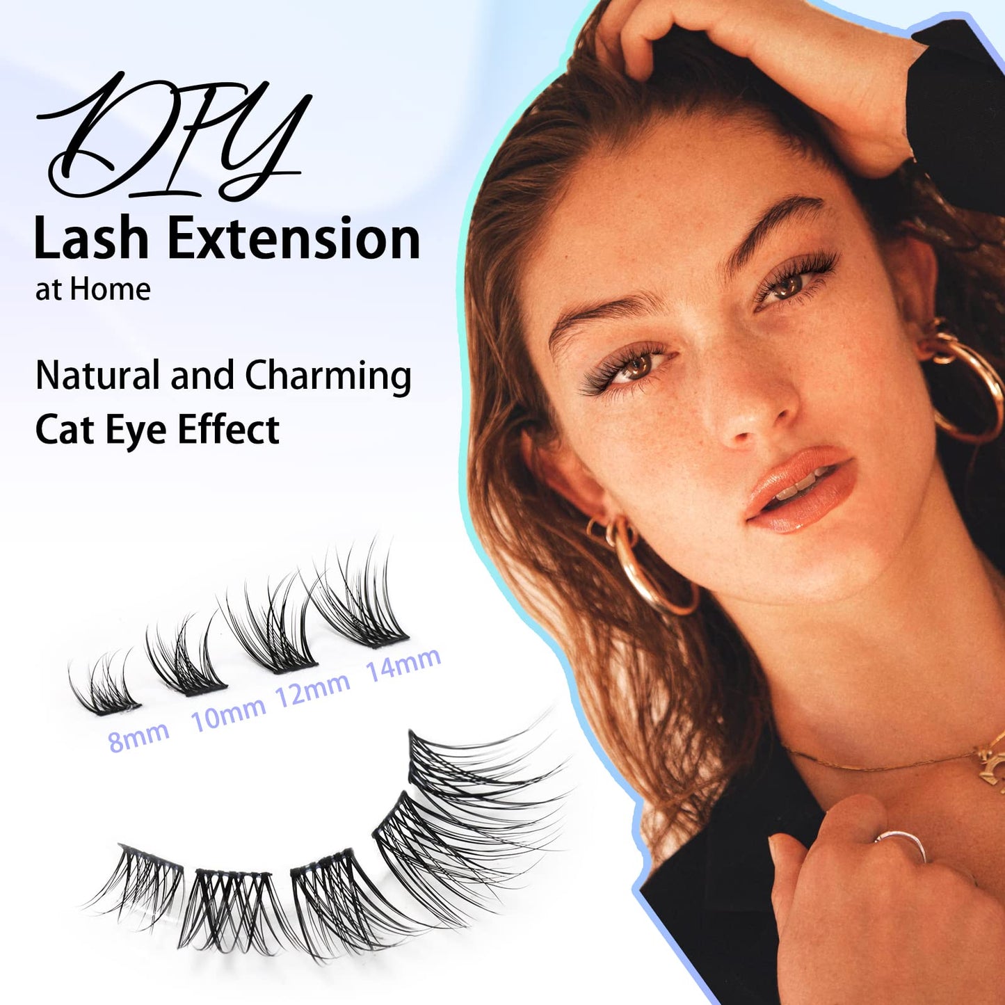 Falska Ögonfransar C Curl Lash Clusters 8~14mix Individual Eyelashes