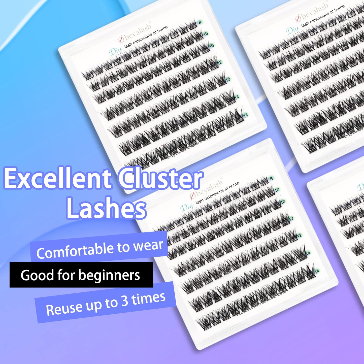 Falska Ögonfransar C Curl Lash Clusters 8~14mix Individual Eyelashes