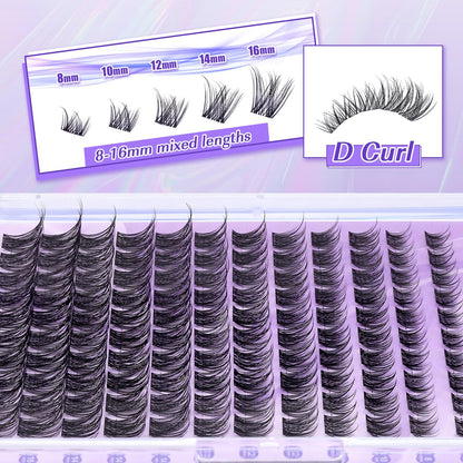 Falska Fransar Lösögonfransar Naturliga Falska ögonfransar D Curl 8-16mm Individuella