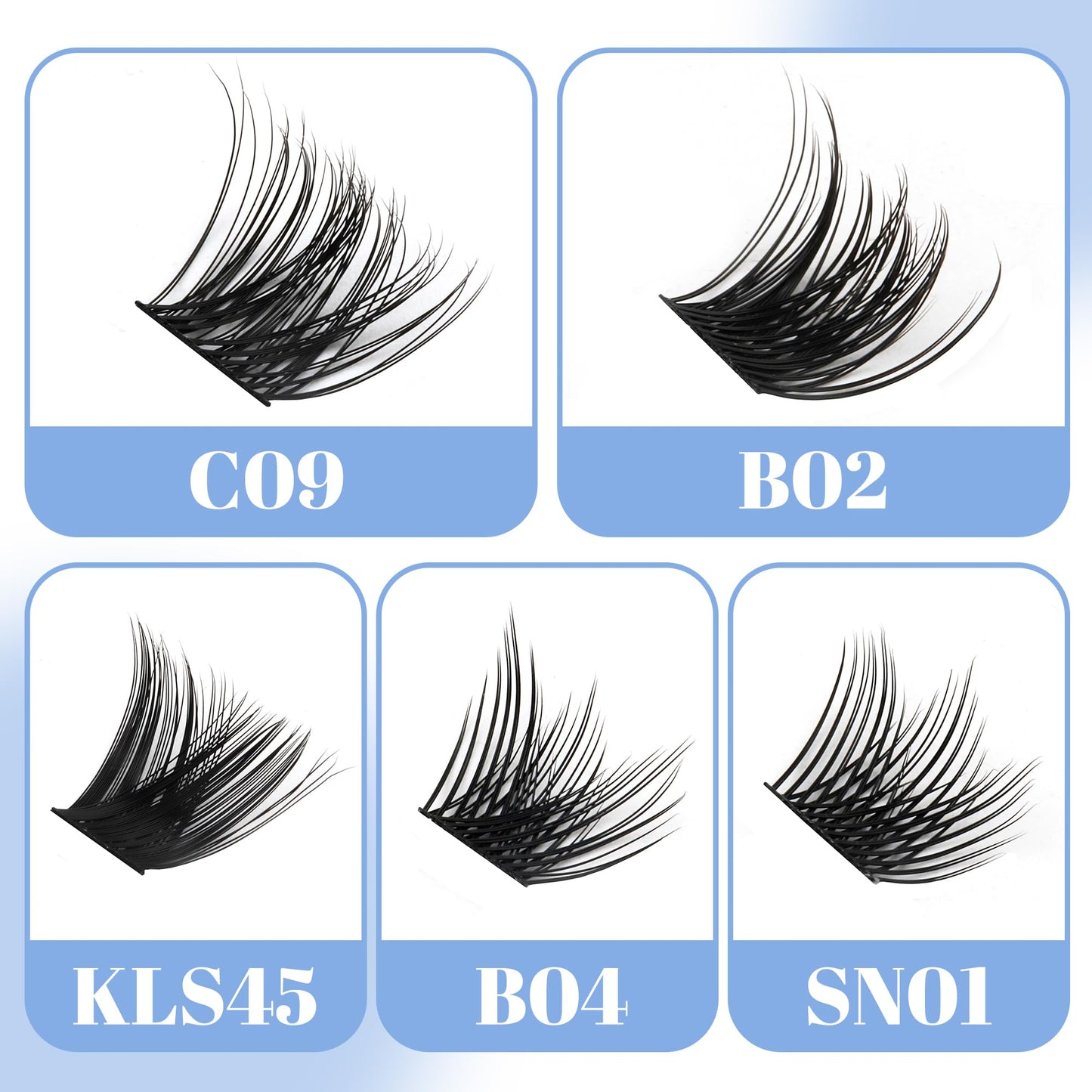 Individuella fransar 144 st Cluster D Curl 0,07 mm 8-16 mm