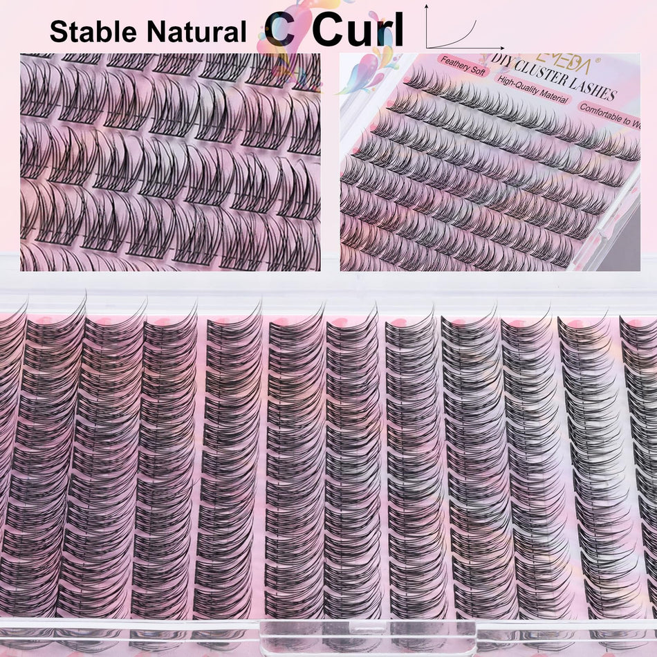 Naturliga klusterfransar Manga DIY individuella fransförlängningar